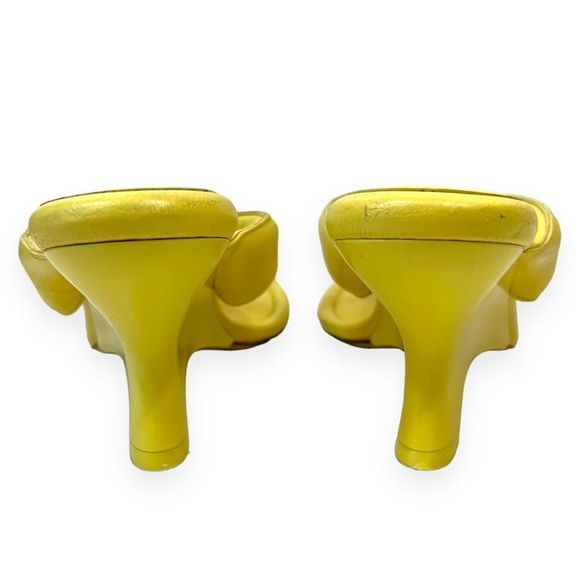 GIA BORGHINI Puffy Leather Square Toe Sandals Butter Yellow Womens Size 39 - Picture 7 of 11